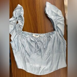Altar'd State Sky Blue Ruched Blouse